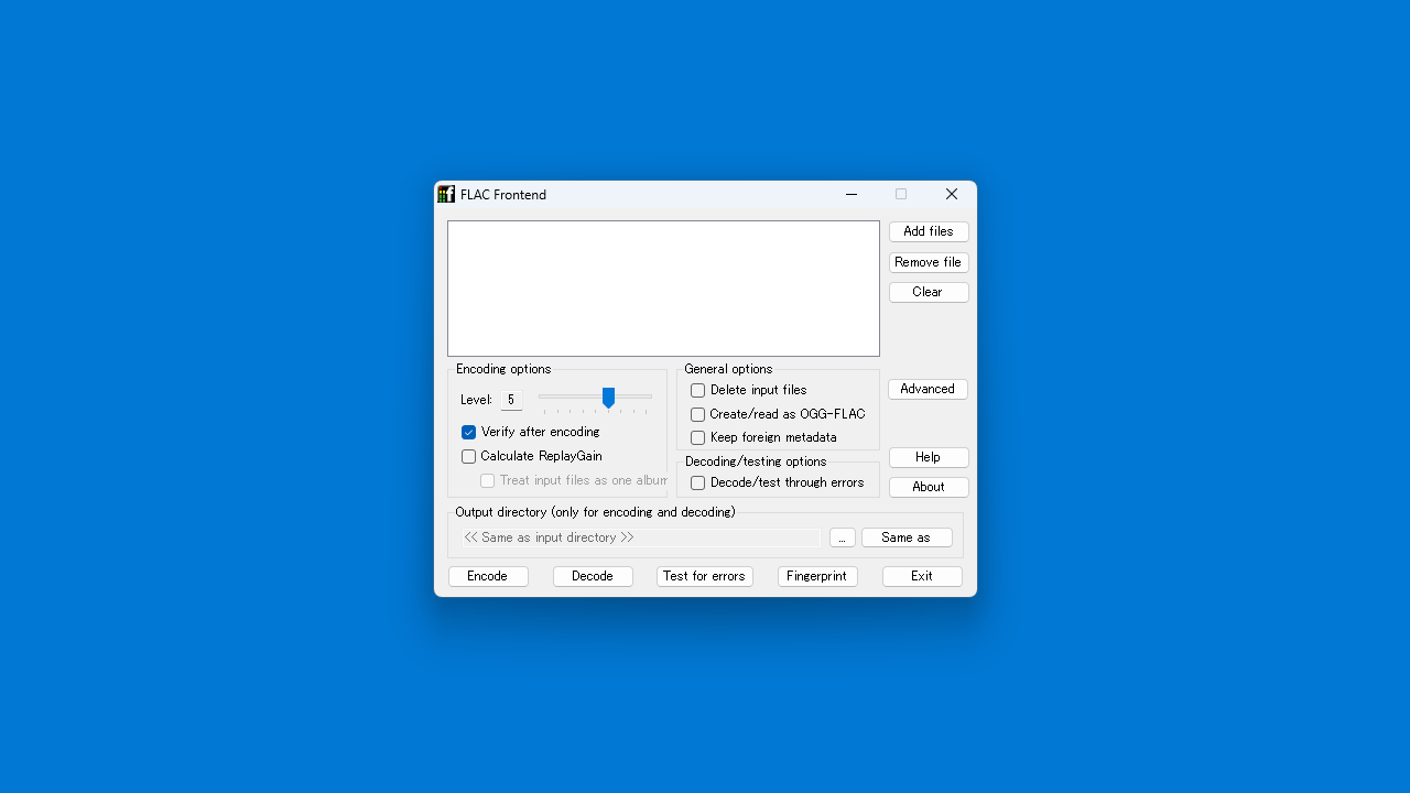 FLAC frontend