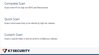 K7 Scanner for Ransomware & BOTs