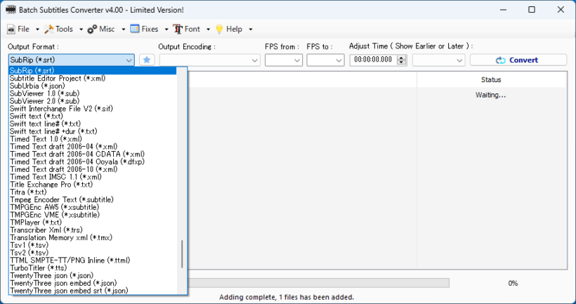Batch Subtitles Converter