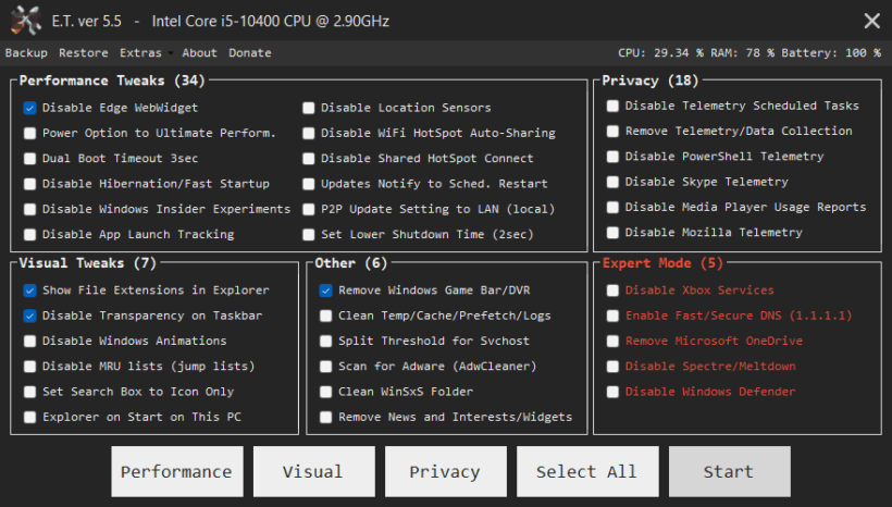 ET Optimizer