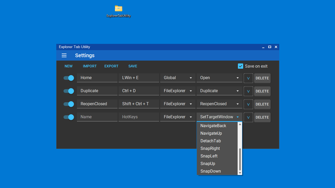 Explorer Tab Utility