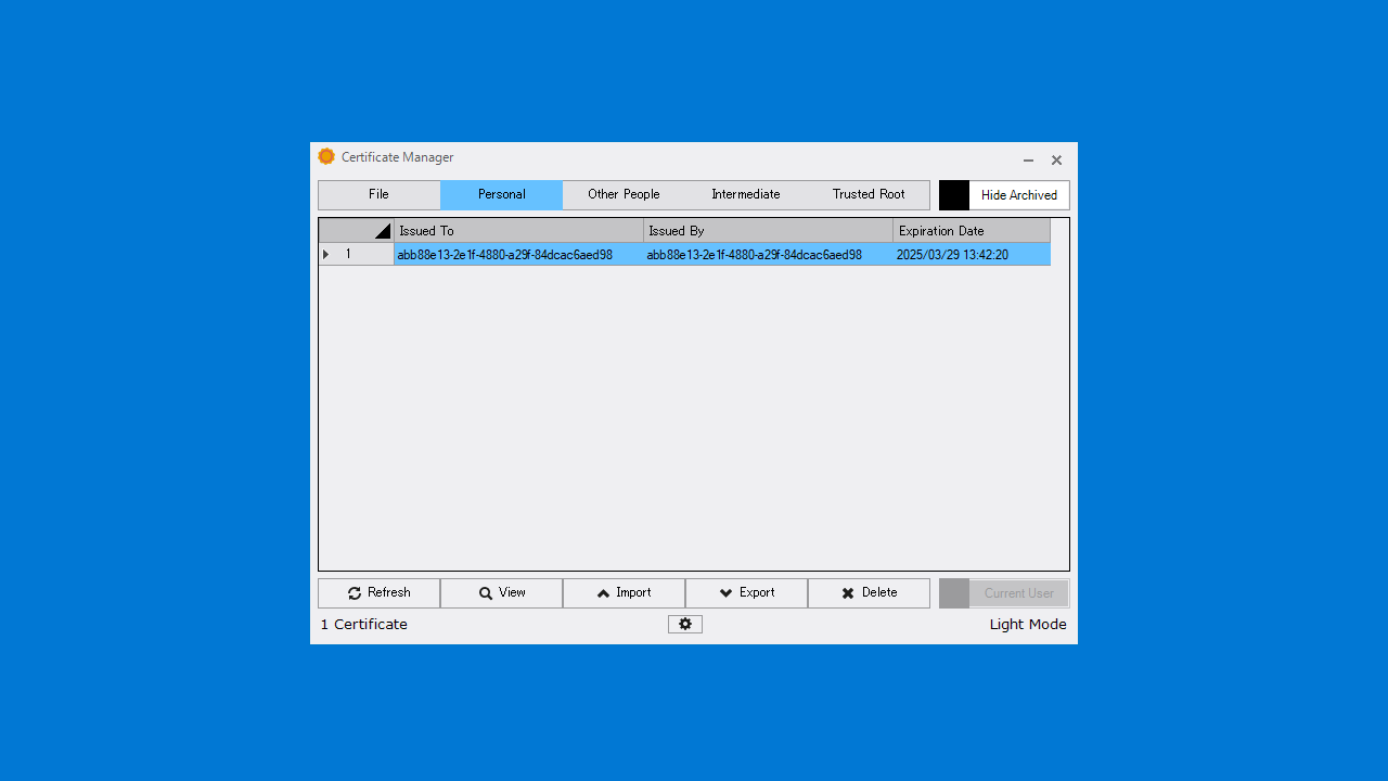 Certificate Manager