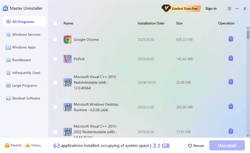 Master Uninstaller