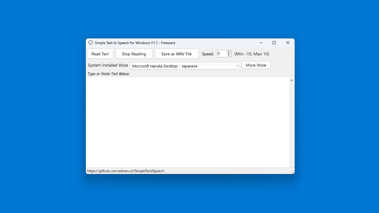 Simple Text to Speech for Windows