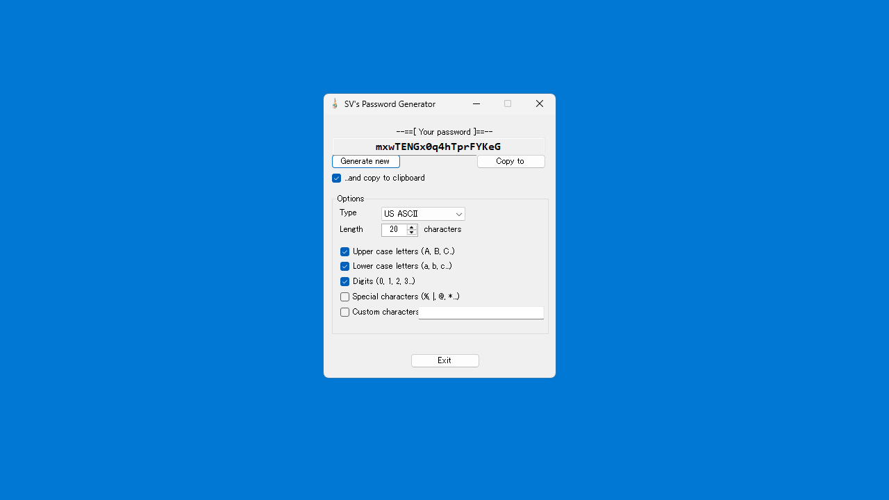 SV's Password Generator