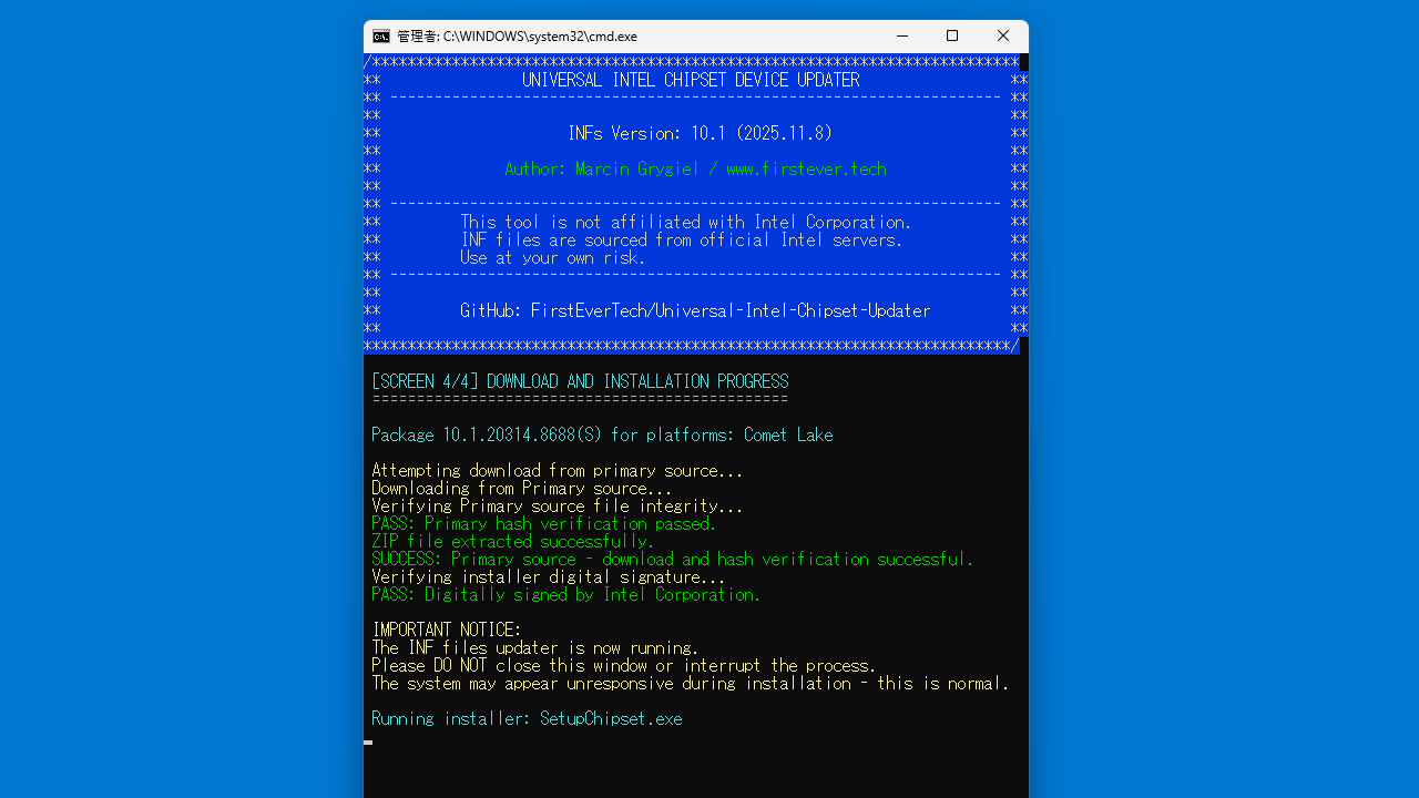 Universal Intel Chipset Device Updater