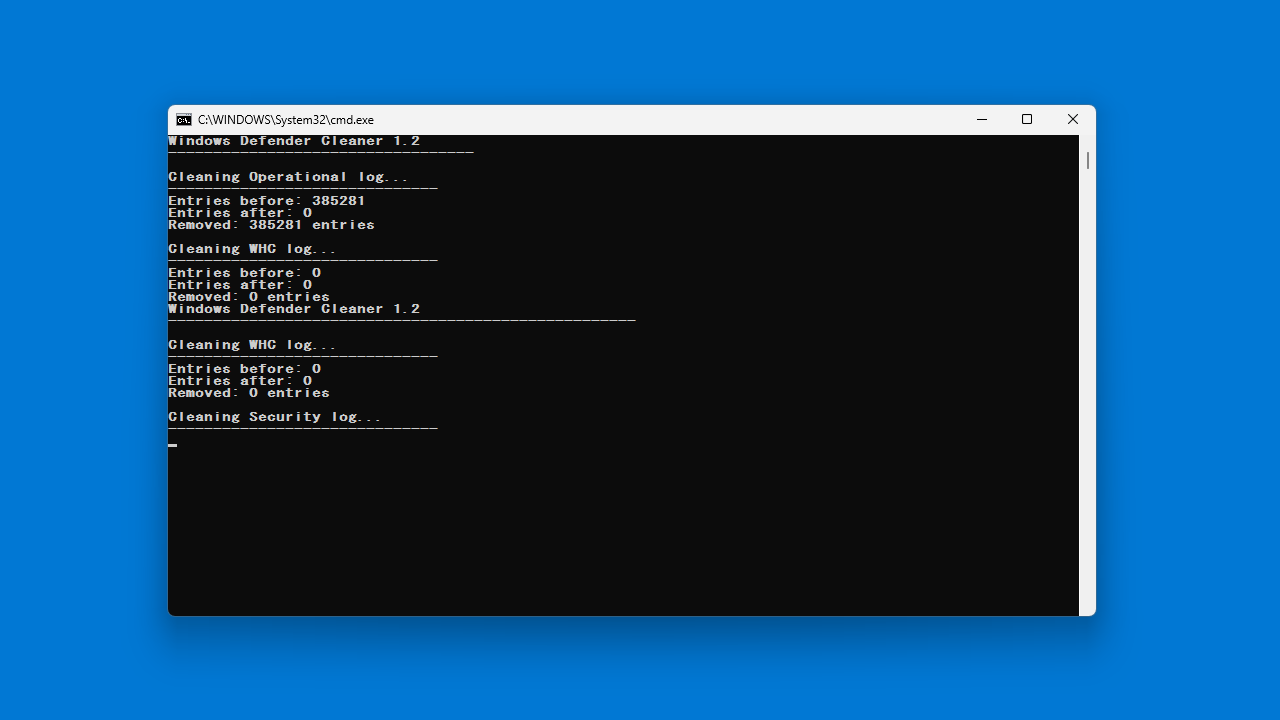 Windows Defender Cleaner