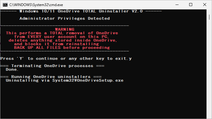 OneDrive Uninstaller
