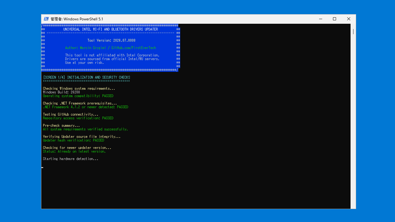 Universal Intel Wi-Fi and Bluetooth Drivers Updater