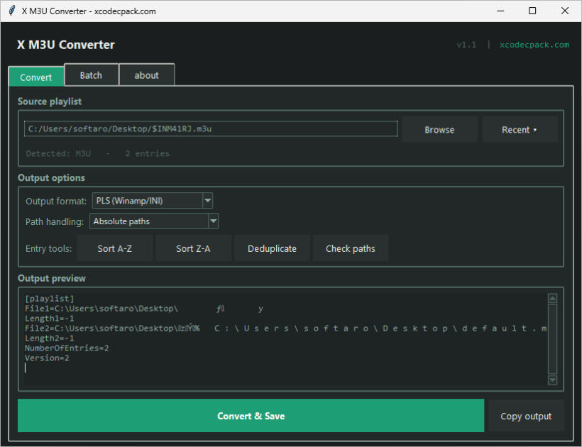 X M3U Converter