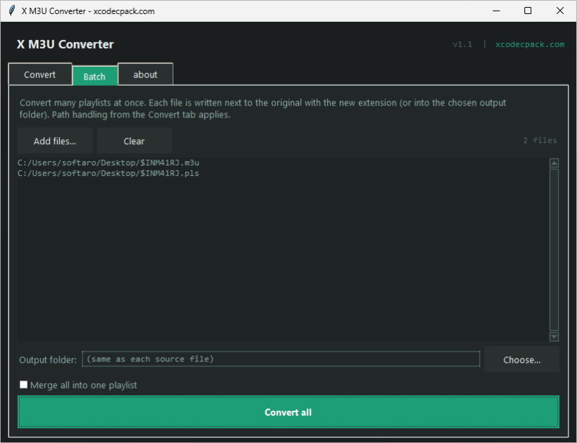 X M3U Converter