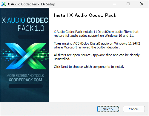 X Audio Codec Pack
