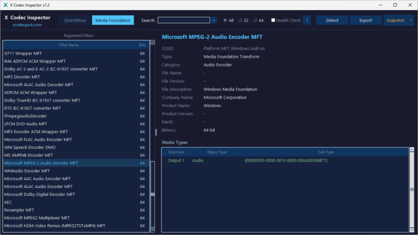 X Codec Inspector