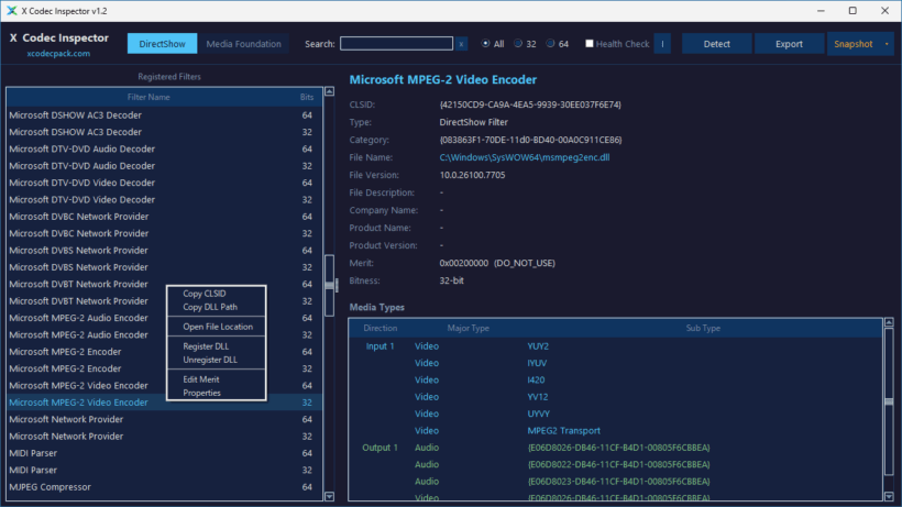 X Codec Inspector